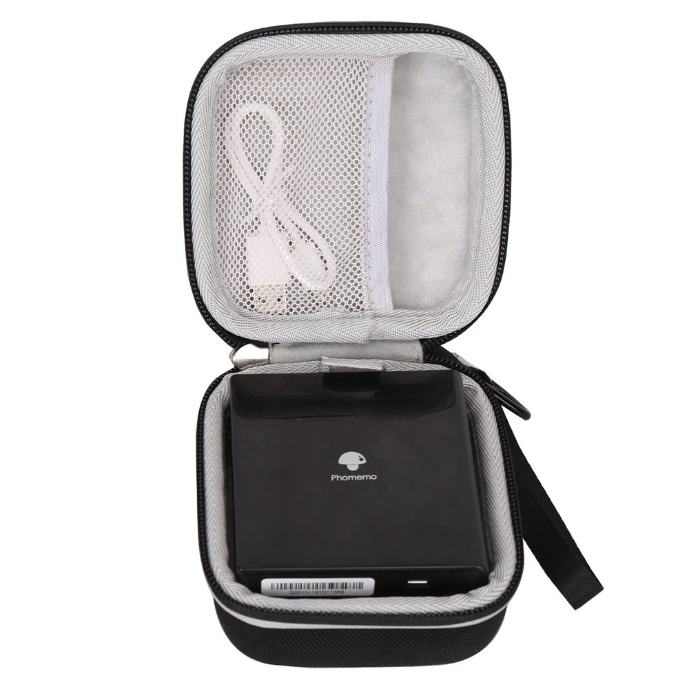 T2BTHRS Hard EVA Storage Case for Pooolitech Sticker Printer, Phomemo M02 / M02S / M02 Pro/Ponek T02 / Memoking T02 Mini Portable Printer
