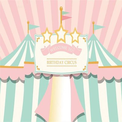 AOFOTO 12x10ft Welcome to Birthday Circus Background Abstract Tents Baby Party Decoration Photography Backdrop Sweet Princess Girl Children Infant Banner Photo Studio Props Vinyl Wallpaper