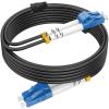 100ft/30m Outdoor Fiber Optical Cable, LC to LC Single Mode Fiber Patch Cable Armored (OS1/OS2 Compatible), 10GB 9/125um LSZH OD 3.0MM Black view 1