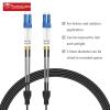 100ft/30m Outdoor Fiber Optical Cable, LC to LC Single Mode Fiber Patch Cable Armored (OS1/OS2 Compatible), 10GB 9/125um LSZH OD 3.0MM Black view 2