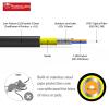 100ft/30m Outdoor Fiber Optical Cable, LC to LC Single Mode Fiber Patch Cable Armored (OS1/OS2 Compatible), 10GB 9/125um LSZH OD 3.0MM Black view 3