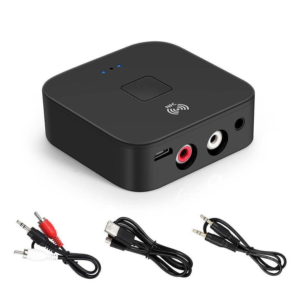 FANTIA NFC Bluetooth 5.0 Receiver 3.5mm AUX or RCA Input Speaker HiFi Wireless Audio Adapter Receiver