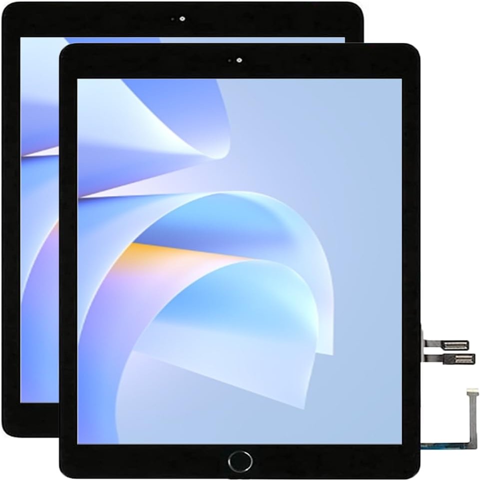 for iPad 6 6th Gen Screen Replacement A1893 A1954 2018 2 Pack Digitizer 9.7 Inch, for iPad 6th Generation Touch Glass with Home Button (Black)