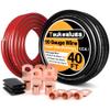 1/0 Battery Cable 0 Gauge Amp Wire 40FT CCA Copper Clad Aluminum Wiring Kit- Automotive Power Ground Cable for Car Audio, Inverter, RV Truck with Pure Copper Lugs & Heat Shrink Tube - Black/Red view 1