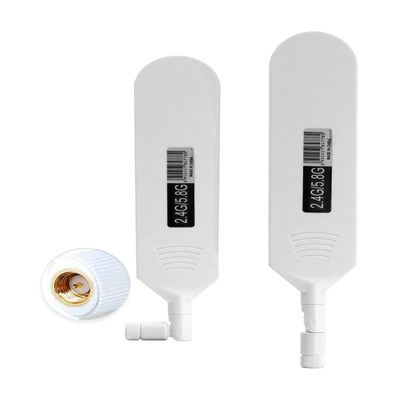 POBADY Dual Band WiFi 2.4GHz 5.8GHz 12dBi High Gain Omnidirectional Glue Stick Antenna SMA Male Connector Antenna for WiFi Router Wireless Network Card (White,2pcs)