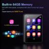 MP3 Player with Bluetooth 5.3, Portable HiFi Lossless Sound Music Player with Speaker, Built-in 64GB Memory, FM Radio, Voice Recorder, E-Book, 2.4 in Full Touchscreen, Supports up to 128GB TF Card view 3
