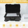 22" Protective Roller Camera Hard Case, Camera Protective Tools, Easy To Carry, Water And Shock Resistant With Foam, Protective Case For For Storing Camera Equipment And Other Valuables (Black) view 4