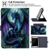 6 7 Inch Tablet Case, Universal Case for 6-7 Inch Tablet eReader, 7" Kindle Series e-Reader Slim PU Leather Tablet Stand Folio Shell Cover with 360 Degree Rotatable Kickstand Multiple Viewing,Dragon view 3