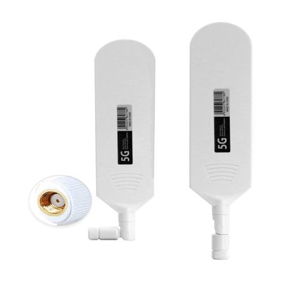 POBADY 4G LTE Antenna RP SMA Male Connector 12dBi 4G/5G High Gain Omni Directional Glue Stick Antenna 600-6000Mhz (White,2 Pcs)