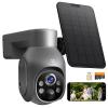 K&F CONCEPT 3G/4G LTE Cellular Security Camera with SD&SIM Card (Verizon/AT&T/T-Mobile), No WiFi Needed, Solar Powered, 2K Live Video, 360 PTZ, Color Night Vision, 2 Way Talk, Motion&Siren Alert view 1