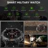 Military Smart Watch for Men with LED Flashlight, 1.45" HD Rugged Outdoor Tactical Smartwatch (Call Receive/Dial), Fitness Tracker Sports Watch with Heart Rate Sleep Monitor for iPhone Android Phone view 3