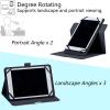 6 7 Inch Tablet Case,Universal Case for 6-7 Inch Tablet eReader,7" Kindle Series e-Reader Tablet Stand Folio Shell Cover with 360 Degree Rotatable Kickstand Multiple Viewing,Black Cat Flower view 4