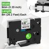 4 White + 4 Clear 9mm Label Tape Compatible Brother Ptouch TZe-121 Black on Clear Bundle with TZe-221 Black on White for P Touch PT-D210 PTH110 PT-D220 PTD600 view 3