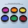 1.25 inches Telescope Eyepiece Filter Set, 6 in 1 Telescope Moon Filter, Lunar & Starglow Filter and Red Orange, Yellow Green Blue, 6 Pack view 3