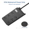 Outdoor Power Strip Weatherproof with USB,Waterproof Surge Protector,3 USB Ports, 6 Outlets,Multi Plug Electrical Outlet for Camping,Garden,Home Office Patio Porch,etc,15FT Cord,Flat Plug view 2