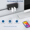 Outdoor Power Strip Weatherproof with USB,Waterproof Surge Protector,3 USB Ports, 6 Outlets,Multi Plug Electrical Outlet for Camping,Garden,Home Office Patio Porch,etc,15FT Cord,Flat Plug view 3