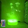 Jinnwell 3D Basketball Night Light Lamp Illusion Night Light 16 Color Changing Table Desk Decoration Lamps Gift Acrylic Flat ABS Base USB Cable Toy view 1