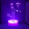 Jinnwell 3D Basketball Night Light Lamp Illusion Night Light 16 Color Changing Table Desk Decoration Lamps Gift Acrylic Flat ABS Base USB Cable Toy view 4