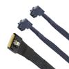 Mini SAS Slim SFF-8654 8i 4.0 to 2 Ports SAS HD SFF-8643 Connection Cable (0.5m,Black) view 1
