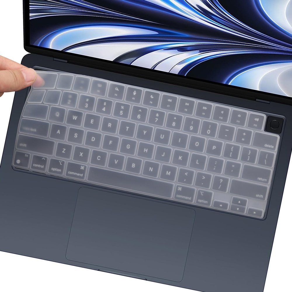 Keyboard Cover for M5-M2 MacBook Air 15" A3448 A2941 A3114 A3241, Air 13.6" A3449 A2681 A3113 A3240, Pro 14" 16" (M5 M4 M3) Pro/Max Chip A3426 A3427 A3428 A3429 A3434 A2918 A2991 A2992US Layout-Clear