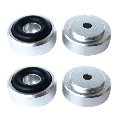 MOOKEENONE 4Pcs Aluminium Alloy 20mm Speaker Isolation Feet with Non-Slip Rubber Rings, Floor Protectors Dampening Pad Amp Feet for Turntable Speaker