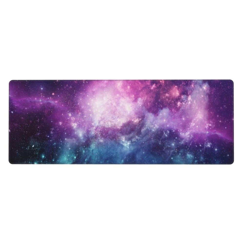 Mouse Pads 31.5"X12" Gaming Extended Blue Purple Galaxy Nebula Mouse Mat for Dorm Home Office Work Pc Laptop Non-Slip Rubber Base Large Mousepad Computer Keyboard Desktop Desk Gift for Men Women Girls