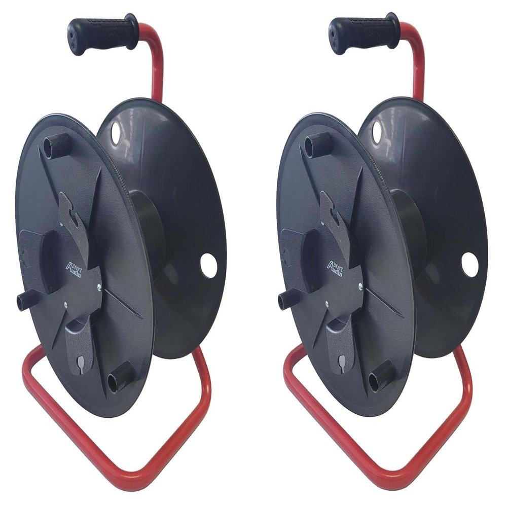Audio2000'S ADC271C2 Two-Pack (2 Pieces) Deluxe Portable Cable Reels/Cord Reels, Total Capacity: up to 1440 feet of 6mm Cable/Cord (Capacity of Each Cable Reel: up to 720 feet of 6mm Cable/Cord)