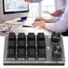 EBTOOLS Mini Keypad, Knob Design Red Switch One Handed Mechanical Programmable Keypad, Wires USB BT Dual Mode, for for Vista, for Linux, for OS X (12 Keys with 2 Knobs) view 4