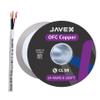 JAVEX 14/4 4 Conductor UL13 CL3R Speaker Wire (100 FT), 14-Gauge AWG Riser/in-Wall & Outdoor/In-Ground [Oxygen-Free Copper 99.9%] for Security, Control and Alarm System Installation, White view 1