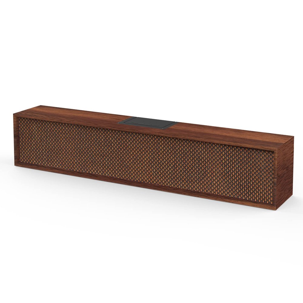 Computer Speakers, Wood Wireless Sound Bar Speaker for Desktop, PC Speaker with Bluetooth 5.3 & Wired USB Connection for Monitor, Laptop, Tablets, Cellphone