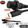 DAGIJIRD USB 3.1 Type-C C Male to Female Cable Kit Car Mount Flush Cable Waterproof Extension Cable for Car Motorcycle Dashboard Panel view 3