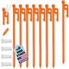 Eurmax USA 8-Pack Secure Protection Galvanized Tent Stakes,Rust-Proof Steel Canopy Anchors for High Winds,Heavy Duty Commercial Ground Pegs for Camping,Pop Up Tent&Gazebo -Includes 4x10ft Ropes,Orange view 1