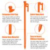 Eurmax USA 8-Pack Secure Protection Galvanized Tent Stakes,Rust-Proof Steel Canopy Anchors for High Winds,Heavy Duty Commercial Ground Pegs for Camping,Pop Up Tent&Gazebo -Includes 4x10ft Ropes,Orange view 4