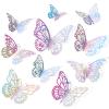 72 PCS Laser Butterfly Decorations, 3D Butterfly Decoration with 3 Styles 3 Sizes, Removable Wall Decor Stickers view 1