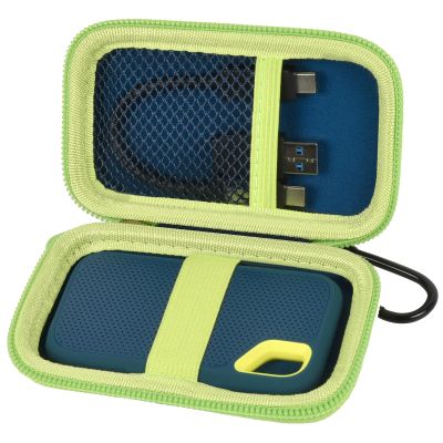 SSD Case for SanDisk Extreme Portable SSD & Extreme PRO, Hard Shell Protective Storage Bag with Carabiner, Fits 1TB 2TB 4TB 8TB External Solid State Drive for Business Travel (Green)