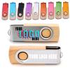 25pcs 1GB Custom Wooden Swivel USB Flash Drive with Personal Logo/Brand Printed, Customized Thumb Drive for Promotion, Personalized USB Stick view 1