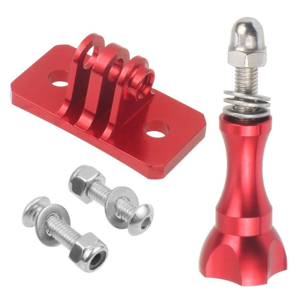 NovelGoal Helmet Fixed Mount Adapter Compatible with Go-pro Hero 10 9 8 7 Action Camera Riding Racing Diving Climbing Accessories (Red Set)