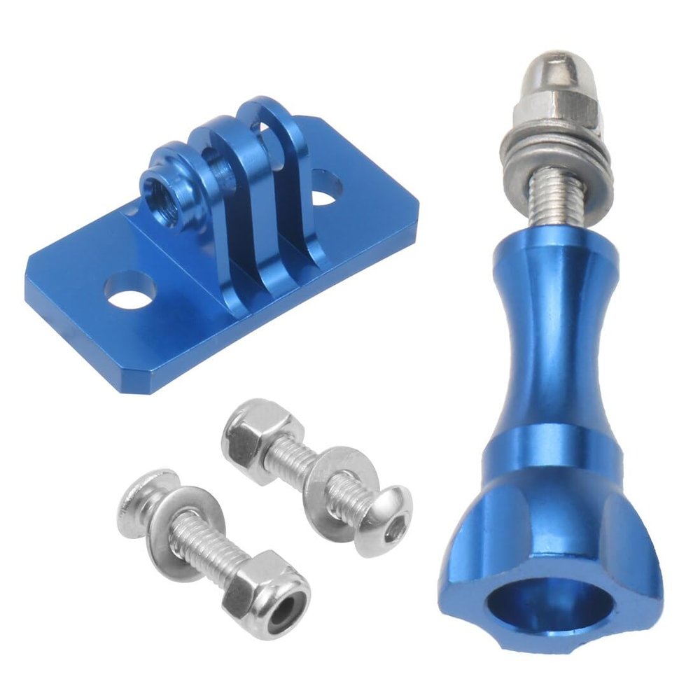 NovelGoal Helmet Fixed Mount Adapter Compatible with Go-pro Hero 10 9 8 7 Action Camera Riding Racing Diving Climbing Accessories (Blue Set)