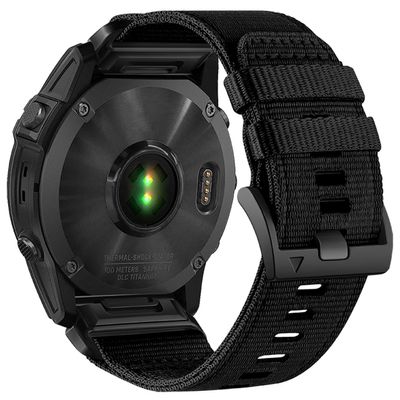 Abanen Upgraded Quick Fit 22mm Nylon Watch Bands for Garmin Fenix 7 / Fenix 6 / Fenix 5 / EPIX 2, Adjustable Woven Nylon Webbing Sports Wrist Strap with Stainless Steel Clasp for Forerunner 955, MARQ