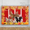 CRTPOD 9x6ft Fall Backdrop for Photoshoot Harvest Red Barn Door Background for Photography Autumn Leaves Pumpkin Thanksgiving Party Wall Decor Farmhouse Animals Photo Studio Props view 2