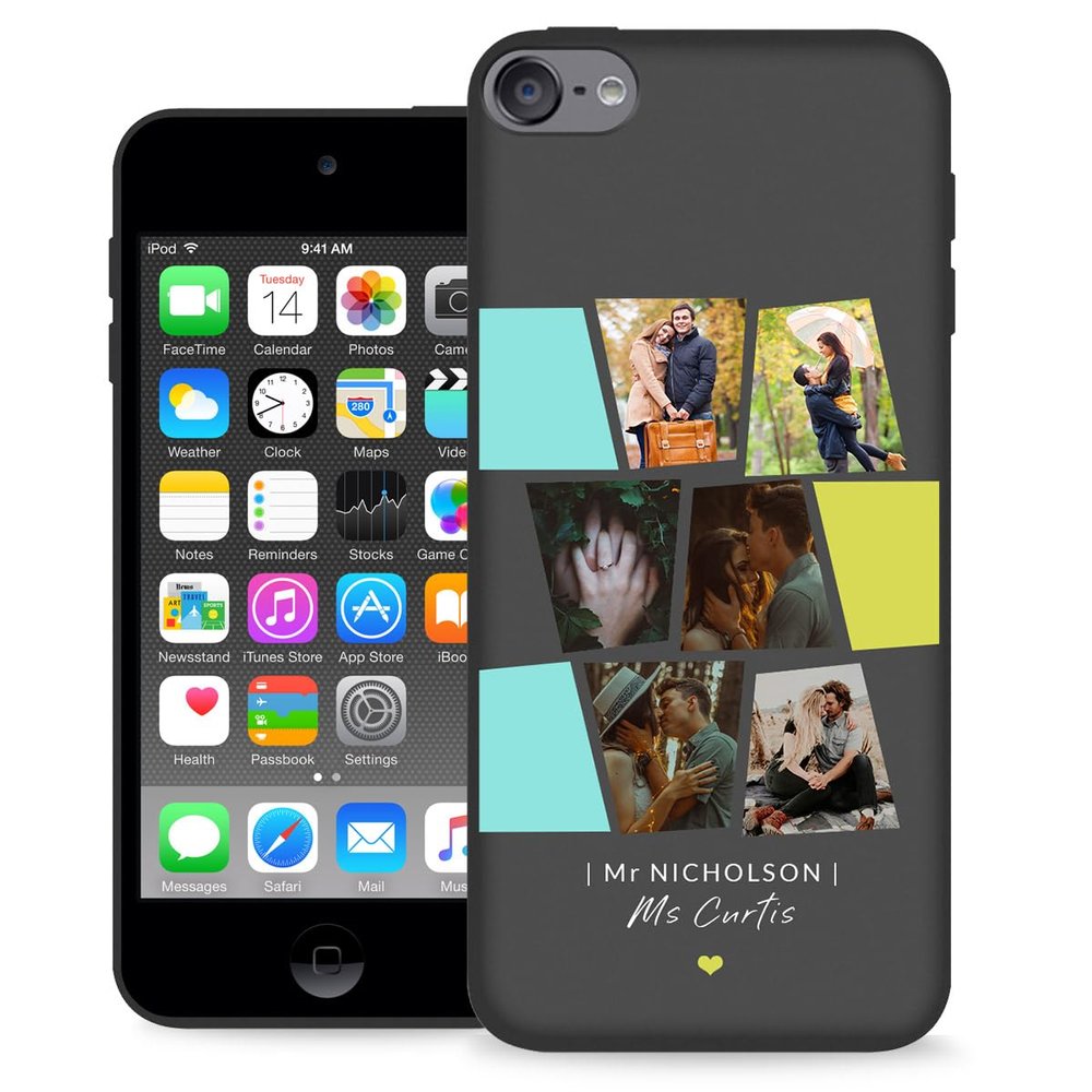 LalatiFy Personalize Photo Phone Case for iPod Touch 7 6 5 - Picture Image Text Name Collage Customization, Thin Soft TPU Silicone Black Touch7 Touch6 Touch5 Mobilephone Covers Memorial Gift Lovers