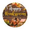 DORCEV Diameter 7.5ft Happy Thanksgiving Round Backdrop Cover Turkey Rustic Plank Maple Leaves Autumn Season Farmhouse Circle Photography Background for Kids Birthday Party Decor Baby Shower Supplies view 3