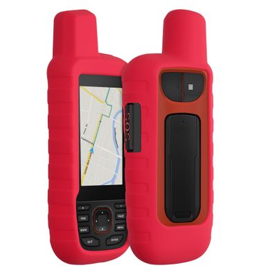 kwmobile Case Compatible with Garmin GPSMAP 66i / GPSMAP 67i - GPS Handset Navigation System Soft Silicone Skin Protective Cover - Red