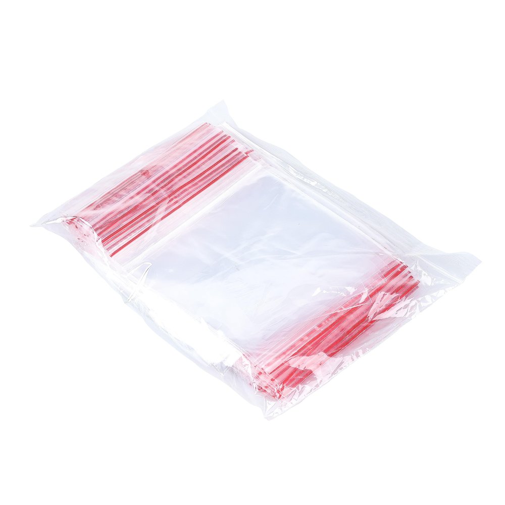OFFICER PRODUCTS Zip Bags 15 x 30 cm/Pack of 100 (1 Pack) / Transparent Crystal Clear/Ziplock Bag Zip Set/Zip Bag/Poly Bag/Made of Solid LDPE Film Food Safe