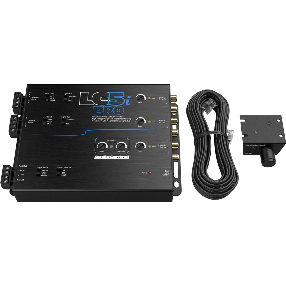 AudioControl LC5iPRO 5-Channel Active Line Out Converter with with AccuBASS for Adding Subwoofers, Amplifiers to Factory Car Audio Receiver Head Unit, Includes ACR-1 Dash Remote Bass Knob Controller