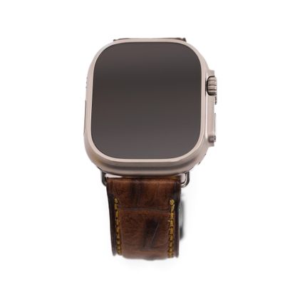Lifetime Leather Co Apple Watch Ultra Band, 49mm, Brown Leather, Tang Buckle, Standard Design, Unisex, 1 Count, Not Water Resistant, Fits Apple Watch 38mm, 40mm, 42mm, 44mm, 49mm