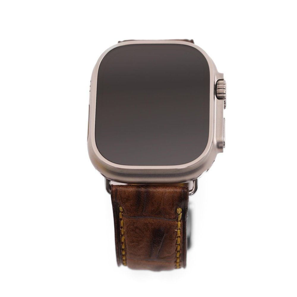 Lifetime Leather Co Apple Watch Ultra Band, 49mm, Brown Leather, Tang Buckle, Standard Design, Unisex, 1 Count, Not Water Resistant, Fits Apple Watch 38mm, 40mm, 42mm, 44mm, 49mm