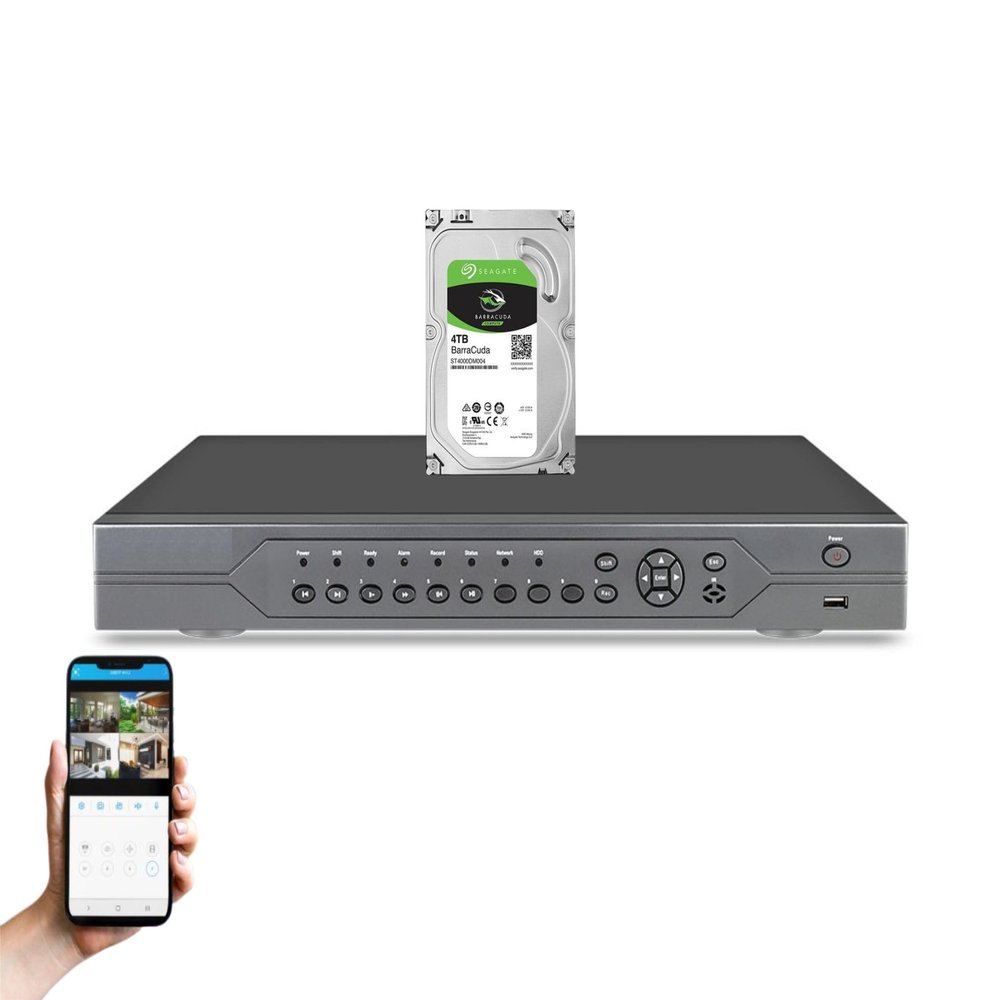 Evertech 32 Channel H.265 Hybrid TVI AHD CVI and Analog Digital Video Recorder 4TB Recording Memory