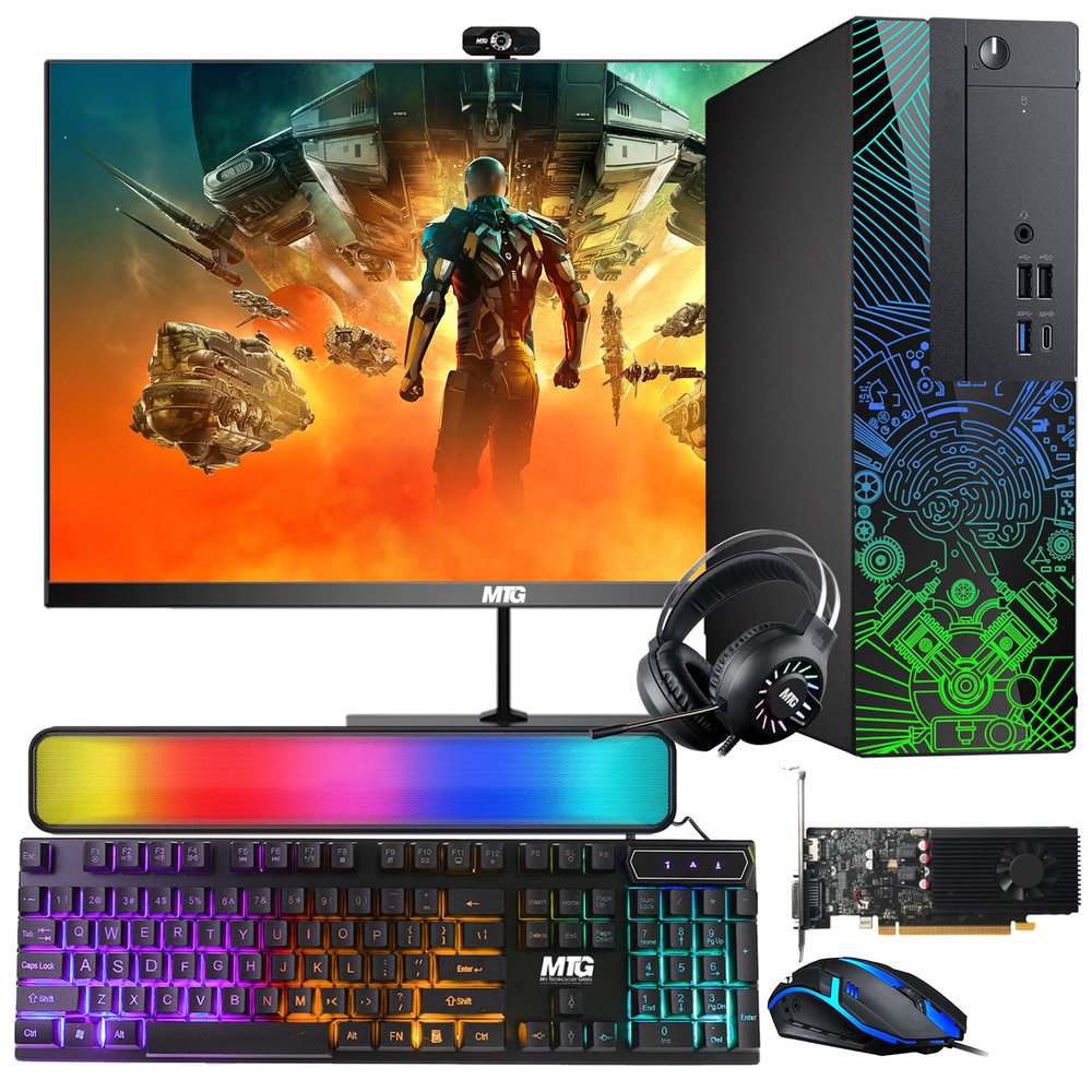 Lumos 8 Gaming Desktop PC, Intel Core i5 7th Gen, 16GB RAM, 2TB HDD, AMD RX 550 4GB GDDR5 Graphics Card, 24 Inch 75hz Monitor, PCI-E Bluetooth | Wi-Fi, RGB Kit, Windows 11 (Renewed)
