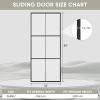 JUBEST 36in x 84in Glass Sliding Barn Door, 3-Panel Black Aluminum Frame and Clear Tempered Glass Modern French Door, Easy to Install (No Sliding Hardware Kit) view 3